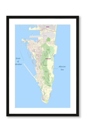 Gibraltar, Spain map poster art