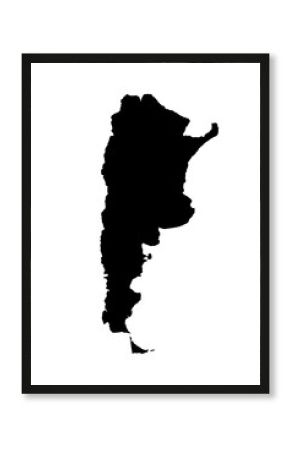 Argentina map silhouette vector illustration