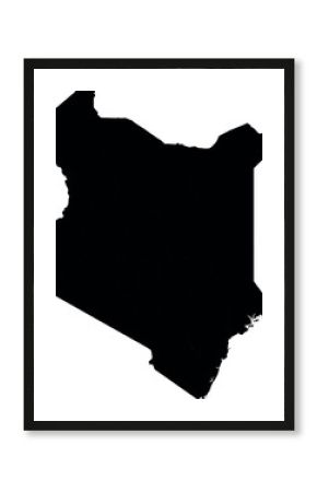 Vector silhouette map of kenya