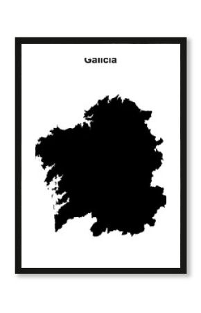Galicia blank outline map