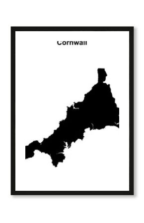 Cornwall blank outline map