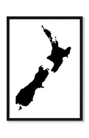 new zealand map silhouette on transparent background