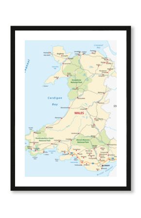 Wales Road i mapa parku narodowego