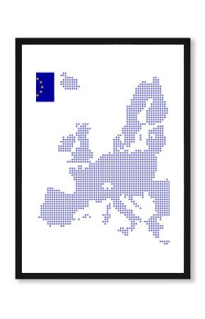 European Union Map - blue