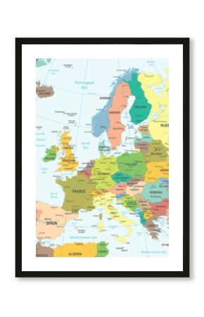 Europe map - highly detailed vector illustration.