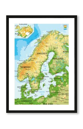Scandinavia-physical map 