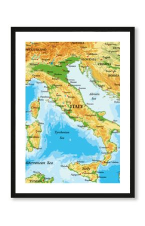 Italy relief map