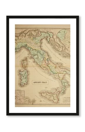 Italy. Ancient map of the world . Published by George Philip and son at London 1857 and  are not subject to copyright.