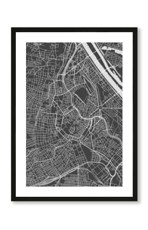 Vienna city plan, detailed vector map