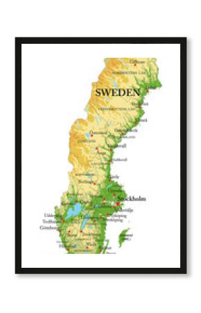 Sweden relief map