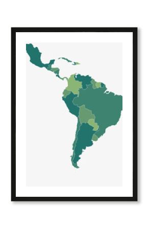 Latin/South America Map - High detailed isolated vector illustration