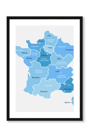 Carte de France, des régions et des principales villes
