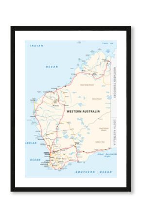 Road vector map of the Western Australian state