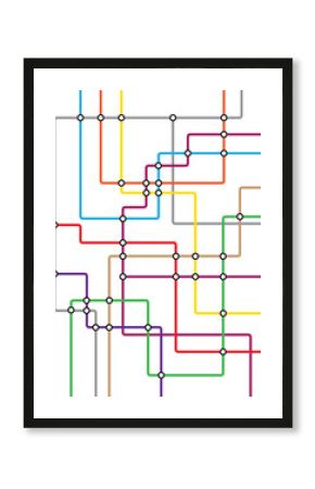 Metro subway tube map - underground scheme DLR and crossrail system.