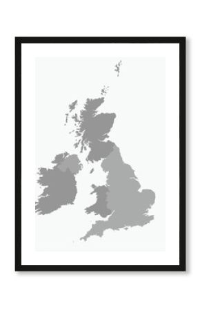 United Kingdom grey vector illustration