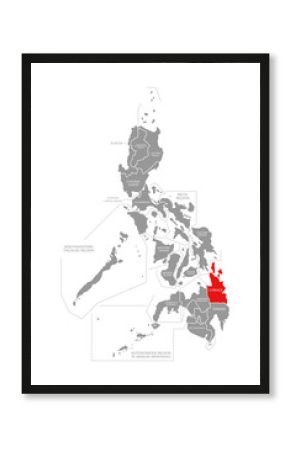 Caraga red highlighted in map of Philippines