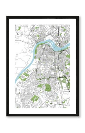 map of the city of Louisville, Kentucky, USA