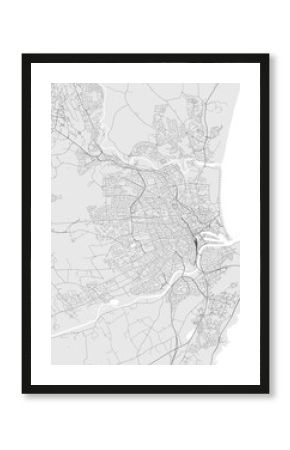 map of the city of Aberdeen, Scotland, UK