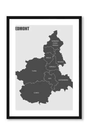 Piedmont region map