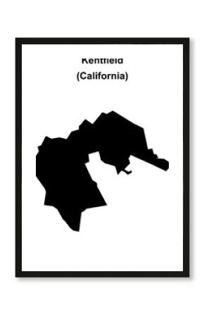 Kentfield (California) blank outline map