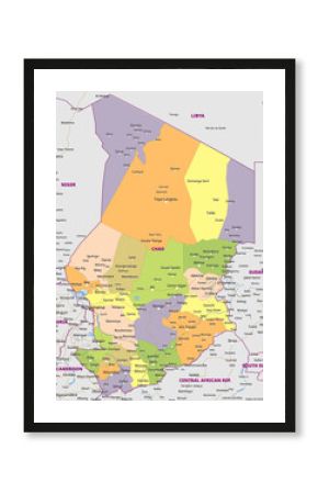 Detailed political map of Chad