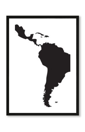 Vector Map of Latin America Silhouette