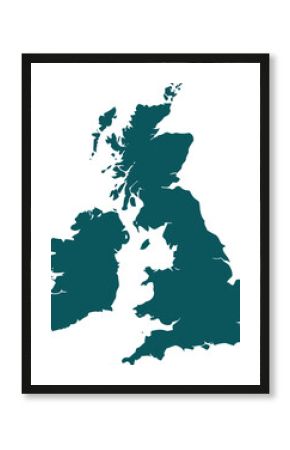 United kingdom map silhouette teal