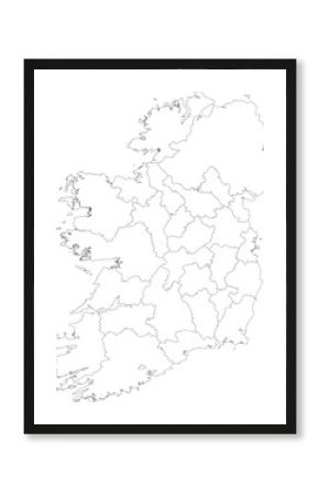 Ireland map with counties and Northern Ireland