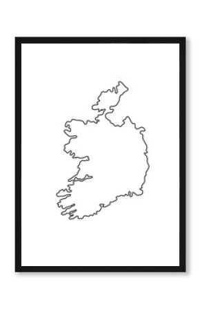 Ireland country map simple hand drawn outline vector illustration, Republic of Ireland blank template for design, educational purposes