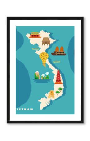 vietnam icons in map