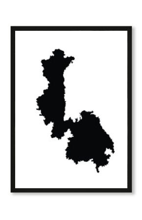 Khabarovsk krai map vector silhouette illustration isolated on white background. Far Eastern Federal District Russia. Russian territory.