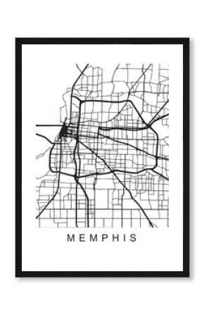 Vector design of the street map of Memphis against a white background