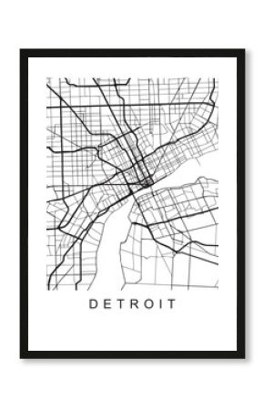 Vector design of the street map of Detroit against a white background