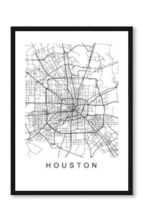 Vector design of the street map of Houston against a white background