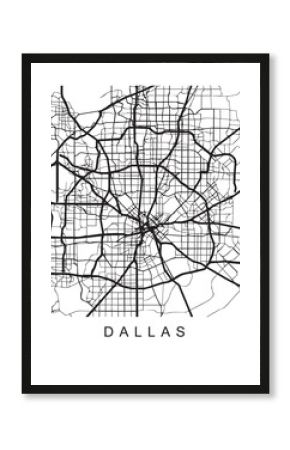Vector design of the street map of Dallas against a white background