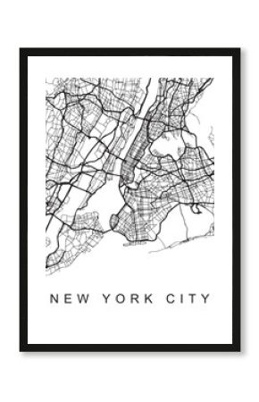 Vector design of the street map of New York City against a white background