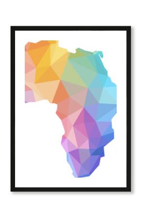 colorful abstract vector low polygonal of africa map. 