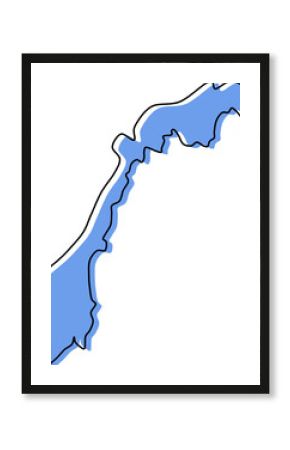 norway vector map outline stylized, norway map, norway stylized map