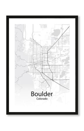 Boulder Colorado minimalist map