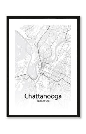 Chattanooga Tennessee minimalist map