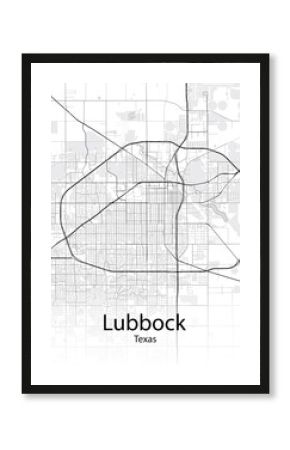 Lubbock Texas minimalist map