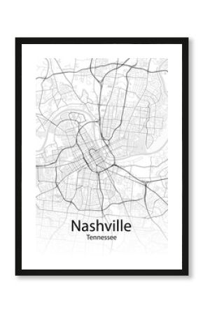Nashville Tennessee minimalist map