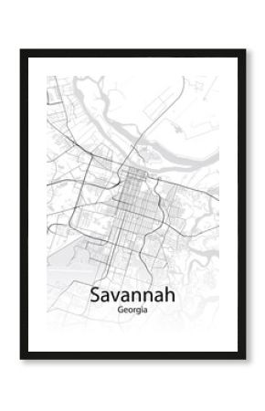 Savannah Georgia minimalist map