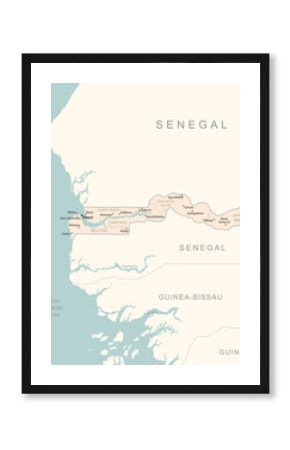 Gambia - detailed map with administrative divisions country.