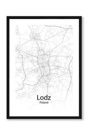 Lodz Poland minimalist map