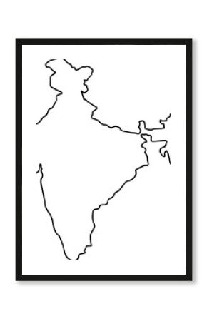 Indian map icon, outline style white background