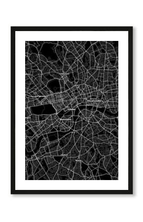 London UK Map, Detailed Dark Map of London UK