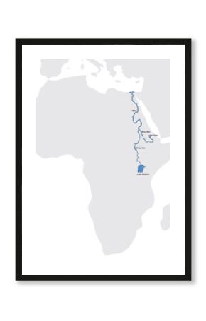 River Nile on map. vector