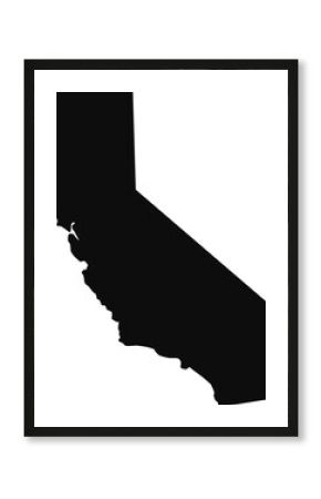 California black silhouette isolated map