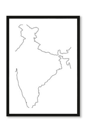 Transparent outline map of India